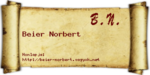 Beier Norbert névjegykártya